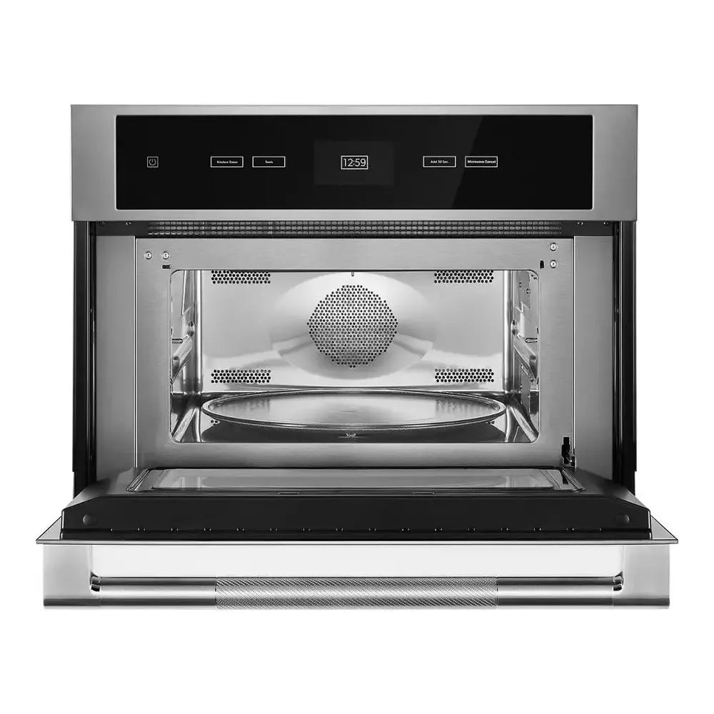 JennAir RISE 27 inch Built-In Microwave Oven with Speed-Cook, 1.4 cu. ft. Capacity, Sensor Cooking, 4.3 inch LCD Color Display, Stainless Interior in Stainless Steel, JMC2427LL