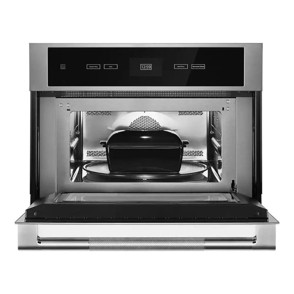 JennAir RISE 27 inch Built-In Microwave Oven with Speed-Cook, 1.4 cu. ft. Capacity, Sensor Cooking, 4.3 inch LCD Color Display, Stainless Interior in Stainless Steel, JMC2427LL