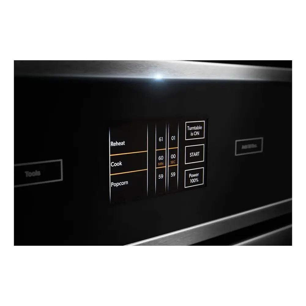 JennAir RISE 27 inch Built-In Microwave Oven with Speed-Cook, 1.4 cu. ft. Capacity, Sensor Cooking, 4.3 inch LCD Color Display, Stainless Interior in Stainless Steel, JMC2427LL