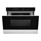JennAir NOIR 24 inch Undercounter Drawer Microwave Oven with 1.2 cu. ft. Capacity, 950 Cooking Watts and One Touch Access in Floating Glass Black, JMDFS24HM