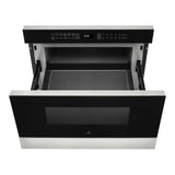 JennAir NOIR 24 inch Undercounter Drawer Microwave Oven with 1.2 cu. ft. Capacity, 950 Cooking Watts and One Touch Access in Floating Glass Black, JMDFS24HM