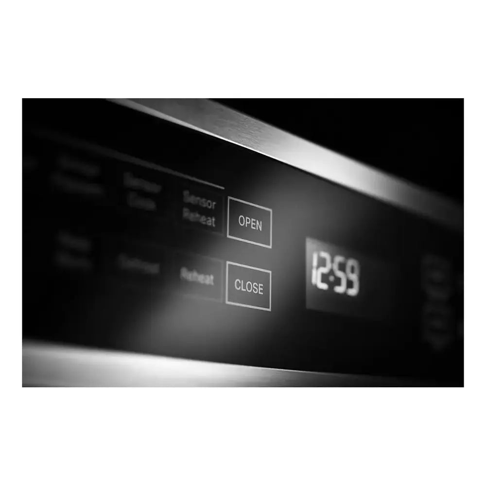 JennAir NOIR 24 inch Undercounter Drawer Microwave Oven with 1.2 cu. ft. Capacity, 950 Cooking Watts and One Touch Access in Floating Glass Black, JMDFS24HM