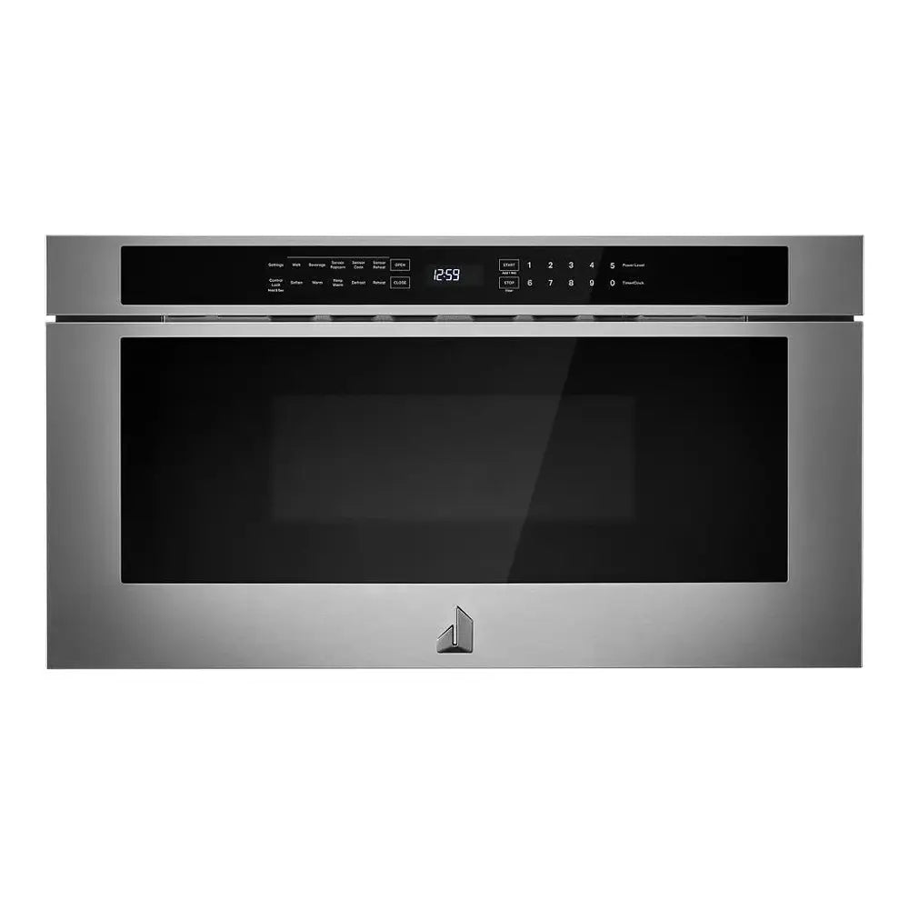 JennAir RISE 30 inch Under Counter Microwave Drawer with 1.2 cu. ft. Capacity, 950 Watts Element, Sensor Reheat and Keep Warm in Stainless Steel, JMDFS30HL