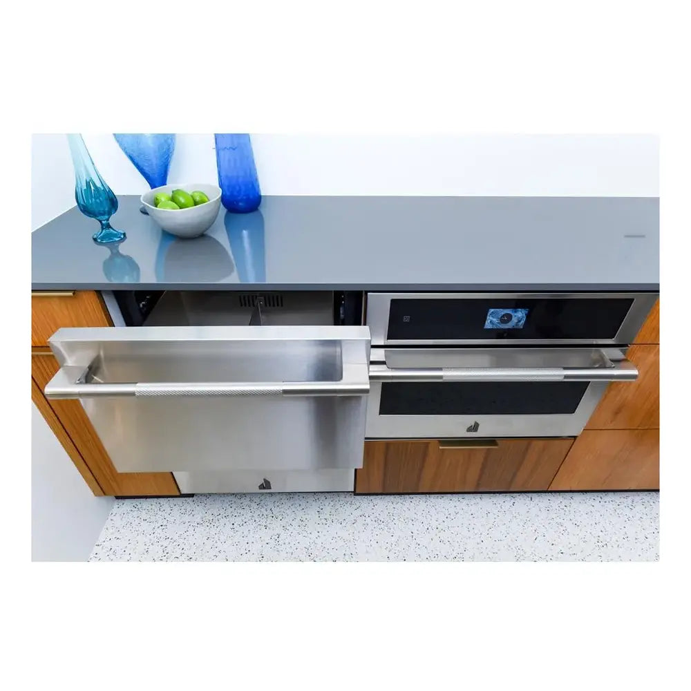 JennAir RISE 30 inch Under Counter Microwave Drawer with 1.2 cu. ft. Capacity, 950 Watts Element, Sensor Reheat and Keep Warm in Stainless Steel, JMDFS30HL