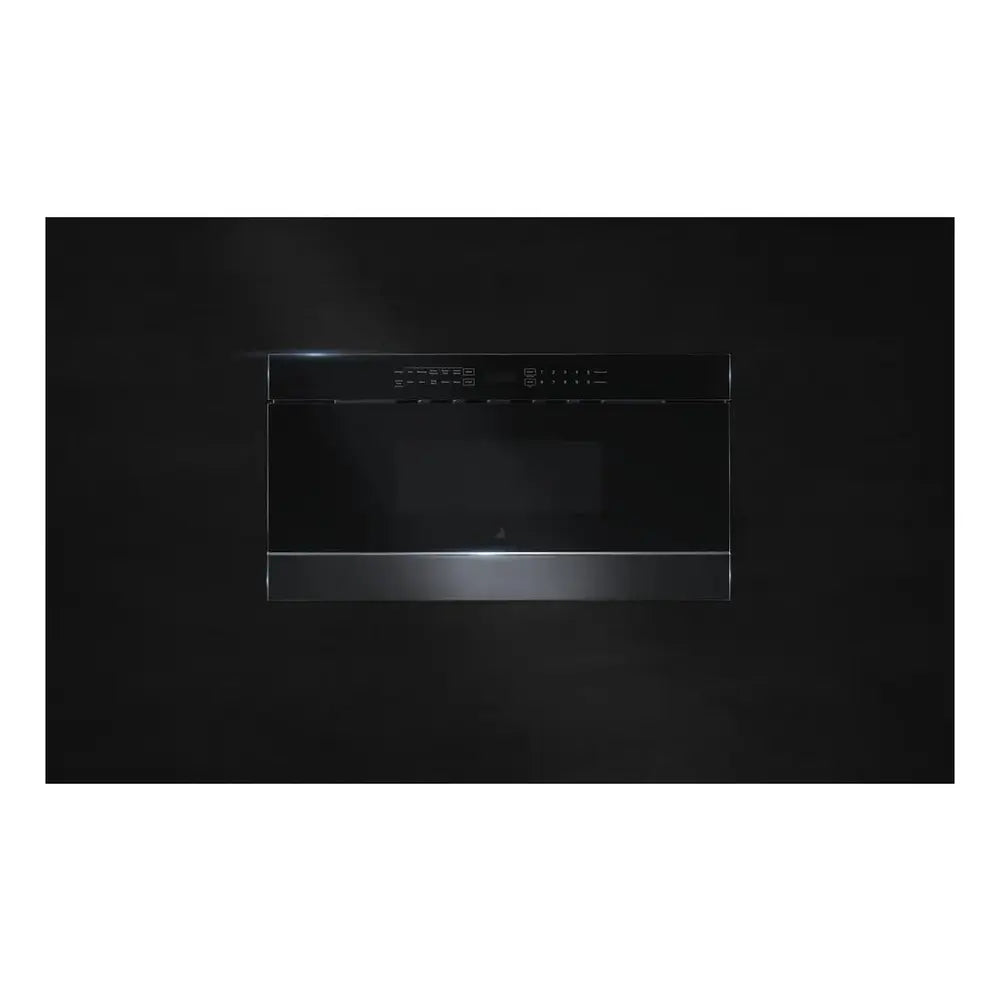JennAir NOIR 30 inch Under Counter Microwave Drawer with 1.2 cu. ft. Capacity, 950 Watts Element, Sensor Reheat and Keep Warm in Floating Glass Black, JMDFS30HM