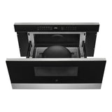 JennAir NOIR 30 inch Under Counter Microwave Drawer with 1.2 cu. ft. Capacity, 950 Watts Element, Sensor Reheat and Keep Warm in Floating Glass Black, JMDFS30HM