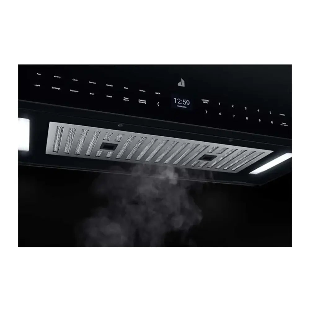 JennAir 30 inch Over the Range Microwave offers 1.1 cu. ft. Capacity, 400 CFM, Air Fry, in Floating Glass Black, JMHF730RBL