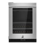 JennAir RISE 24 inch Under Counter Beverage Center with Dual Temperature Zones, UV-Resistant Thermal Glass in Stainless Steel, JUBF*242HL