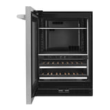 JennAir RISE 24 inch Under Counter Beverage Center with Dual Temperature Zones, UV-Resistant Thermal Glass in Stainless Steel, JUBF*242HL