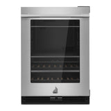 JennAir RISE 24 inch Under Counter Beverage Center with Dual Temperature Zones, UV-Resistant Thermal Glass in Stainless Steel, JUBF*242HL