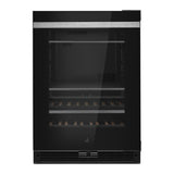 JennAir NOIR 24 inch Under Counter Beverage Center with Dual Temperature Zones, UV-Resistant Thermal Glass, in Black JUBF*242HM