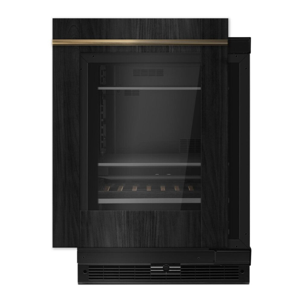 JennAir 24 inch Under Counter Beverage Center with Dual Temperature Zones, UV-Resistant Thermal Glass in Panel Ready, JUBFX242HX