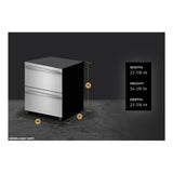 JennAir NOIR 24 inch Double Drawer Refrigerator/Freezer with 4.7 cu. ft. Capacity, Obsidian Interior, LED Lighting in Stainless Steel, JUCFP242HM