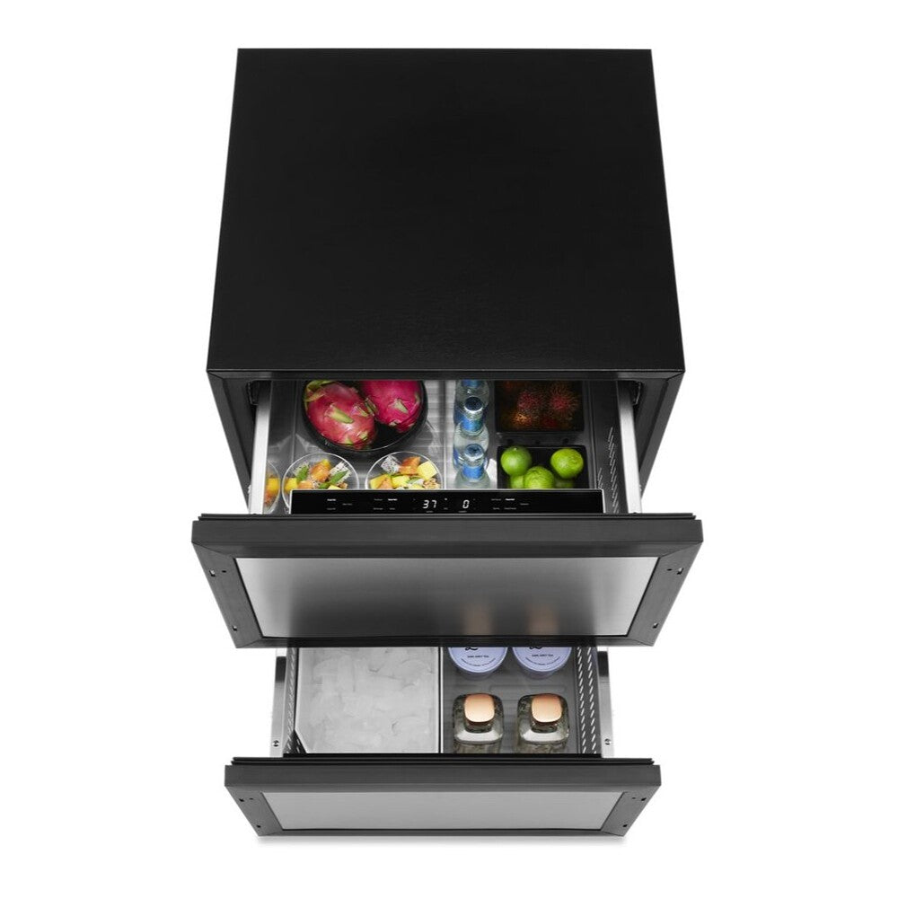 JennAir 24 inch Double Drawer Refrigerator/Freezer with 4.7 cu. ft. Capacity, Obsidian Interior, LED Lighting in Panel Ready, JUCFP242HX