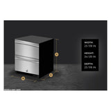 JennAir RISE 24 inch Double Drawer Refrigerator with 4.7 cu. ft. Capacity, Obsidian Interior and Smooth Close Drawers in Stainless Steel, JUDFP242HL