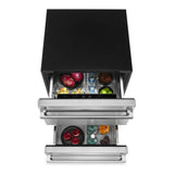 JennAir NOIR 24 inch Double Drawer Refrigerator with 4.7 cu. ft. Capacity, Obsidian Interior and Smooth Close Drawers in Stainless Steel, JUDFP242HM