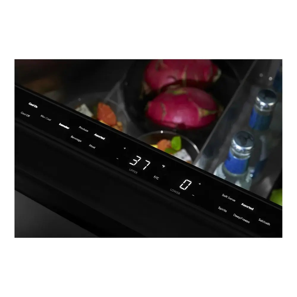 JennAir 24 inch Double Drawer Refrigerator with 4.7 cu. ft. Capacity, Obsidian Interior and Smooth Close Drawers in Panel Ready, JUDFP242HX