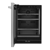 JennAir NOIR 24 inch Under Counter Glass Door Refrigerator with 5.2 cu. ft. Capacity, Obsidian Interior and LED Lighting in Black, JUGF*242HM