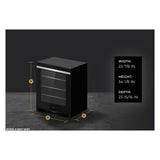 JennAir NOIR 24 inch Under Counter Glass Door Refrigerator with 5.2 cu. ft. Capacity, Obsidian Interior and LED Lighting in Black, JUGF*242HM