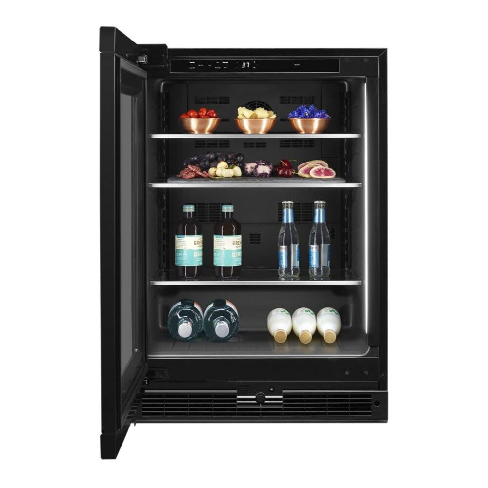 JennAir 24 inch Under Counter Glass Door Refrigerator with 5.2 cu. ft. Capacity, Obsidian Interior and LED Lighting in Panel Ready, JUGF*242HX