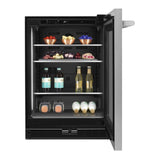 JennAir RISE 24 inch Under Counter Glass Door Refrigerator with 5.2 cu. ft. Capacity, Obsidian Interior and LED Lighting in Stainless Steel, JUGF*242HL