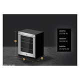 JennAir RISE 24 inch Under Counter Glass Door Refrigerator with 5.2 cu. ft. Capacity, Obsidian Interior and LED Lighting in Stainless Steel, JUGF*242HL