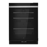 JennAir NOIR 24 inch Under Counter Glass Door Refrigerator with 5.2 cu. ft. Capacity, Obsidian Interior and LED Lighting in Black, JUGF*242HM