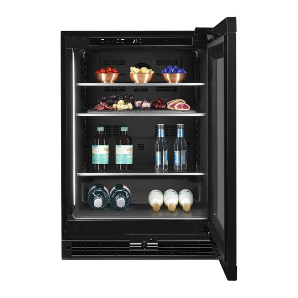 JennAir 24 inch Under Counter Glass Door Refrigerator with 5.2 cu. ft. Capacity, Obsidian Interior and LED Lighting in Panel Ready, JUGF*242HX