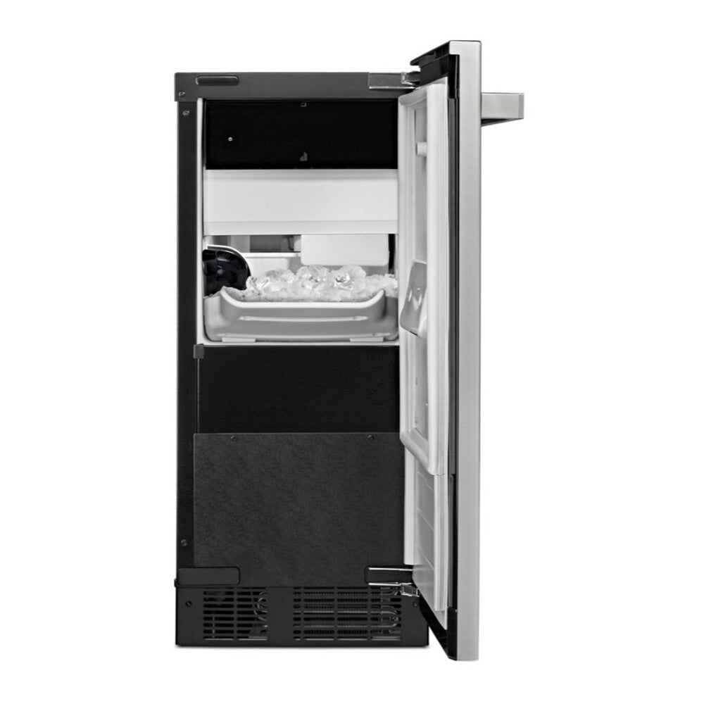 JennAir 15 inch Undercounter Ice Machine with Articulating Hinge, Gravity Drain, Max Ice Option, 25 lb. Storage Capacity, in Panel Ready, JUIFN15HX