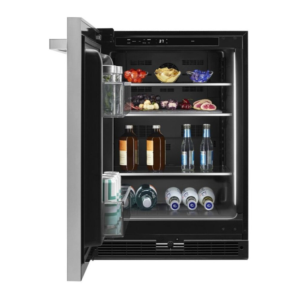 JennAir NOIR 24 inch Under Counter Refrigerator with 5 cu. ft. Capacity and Obsidian Interior in Stainless Steel, JURF*242HM
