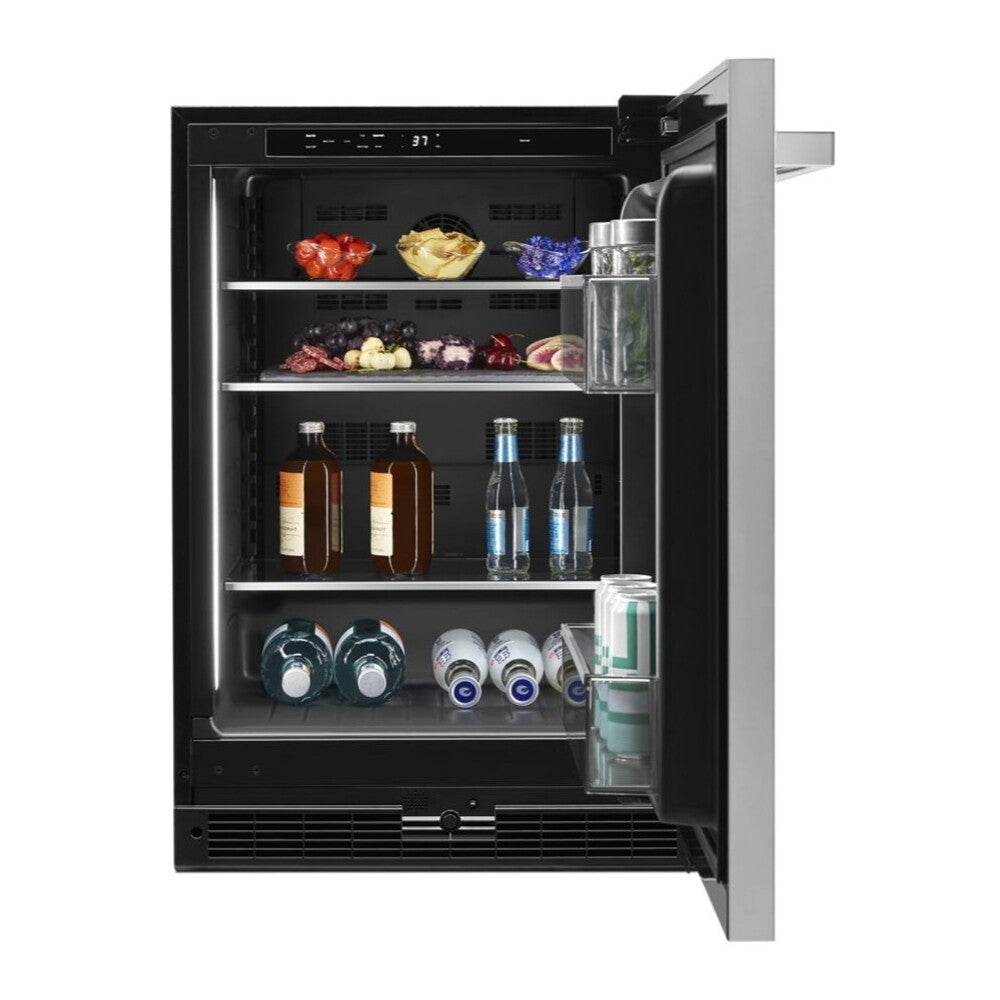 JennAir NOIR 24 inch Under Counter Refrigerator with 5 cu. ft. Capacity and Obsidian Interior in Stainless Steel, JURF*242HM