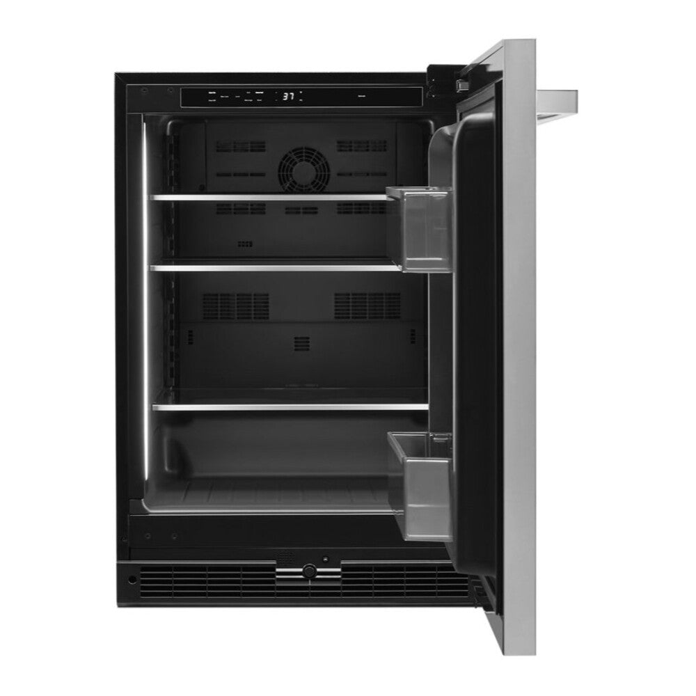 JennAir NOIR 24 inch Under Counter Refrigerator with 5 cu. ft. Capacity and Obsidian Interior in Stainless Steel, JURF*242HM
