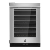JennAir RISE 24 inch Built-In Undercounter Wine Cellar with 45 Bottle Capacity, Independent Temperature Zones in Stainless Steel, JUWF*242HL