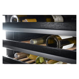 JennAir NOIR 24 inch Built-In Undercounter Wine Cellar with 45 Bottle Capacity, Independent Temperature Zones in Black, JUWF*242HM