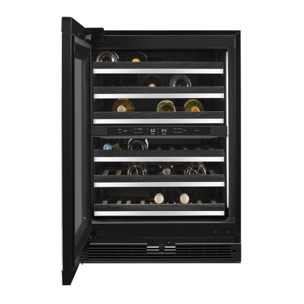 JennAir 24 inch Built-In Undercounter Wine Cellar with 45 Bottle Capacity, Independent Temperature Zones in Panel Ready, JUWF*242HX