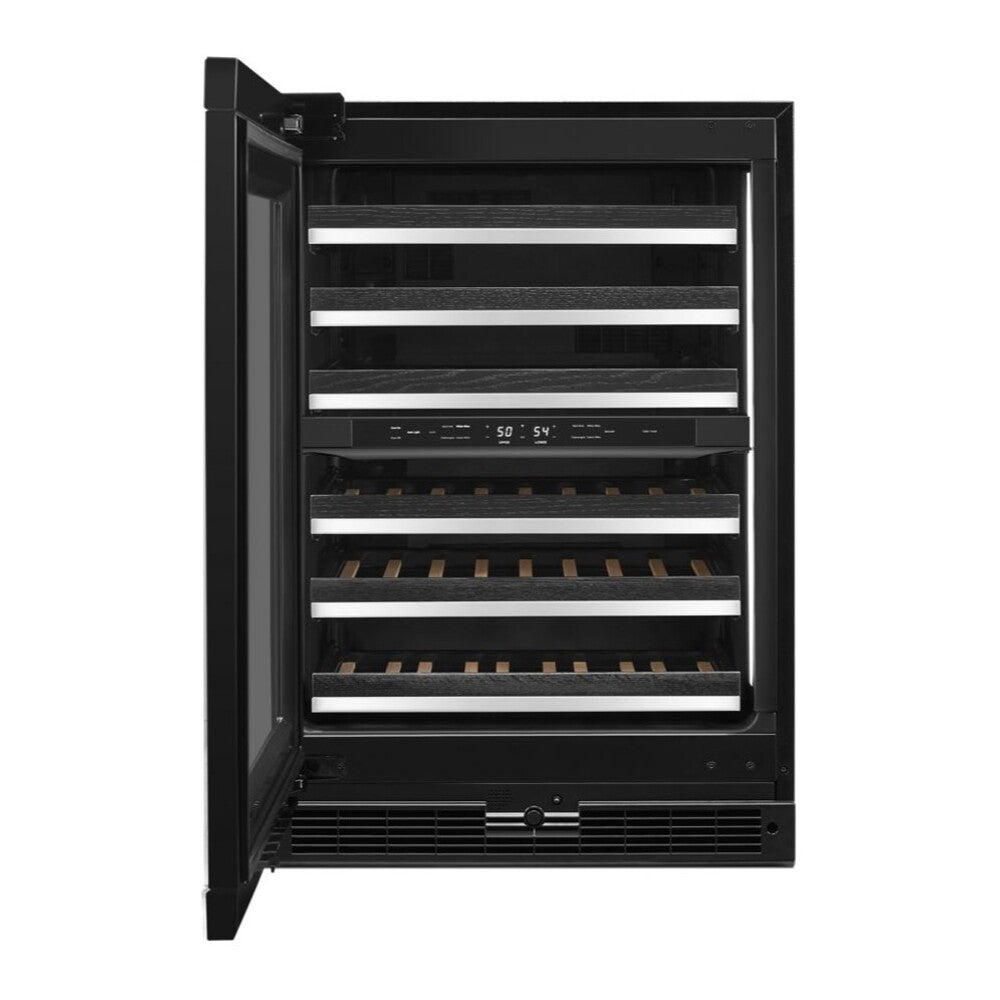 JennAir 24 inch Built-In Undercounter Wine Cellar with 45 Bottle Capacity, Independent Temperature Zones in Panel Ready, JUWF*242HX