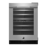 JennAir RISE 24 inch Built-In Undercounter Wine Cellar with 45 Bottle Capacity, Independent Temperature Zones in Stainless Steel, JUWF*242HL