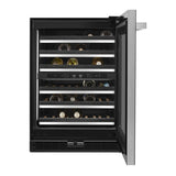 JennAir NOIR 24 inch Built-In Undercounter Wine Cellar with 45 Bottle Capacity, Independent Temperature Zones in Black, JUWF*242HM
