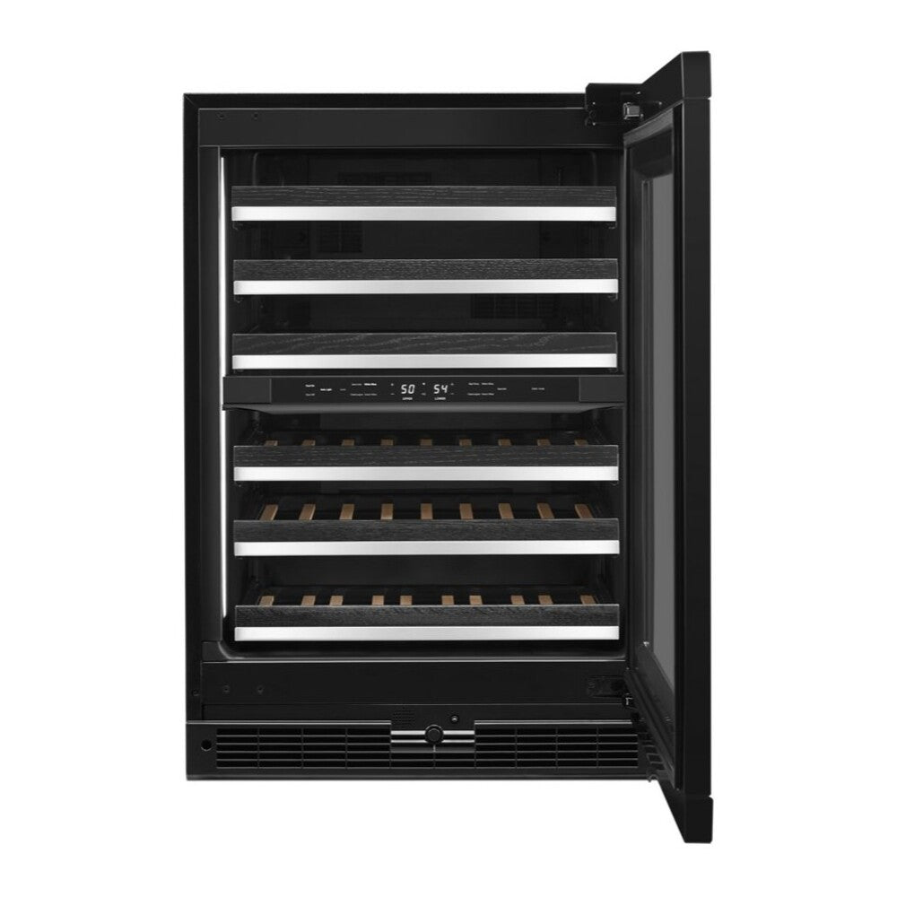 JennAir 24 inch Built-In Undercounter Wine Cellar with 45 Bottle Capacity, Independent Temperature Zones in Panel Ready, JUWF*242HX