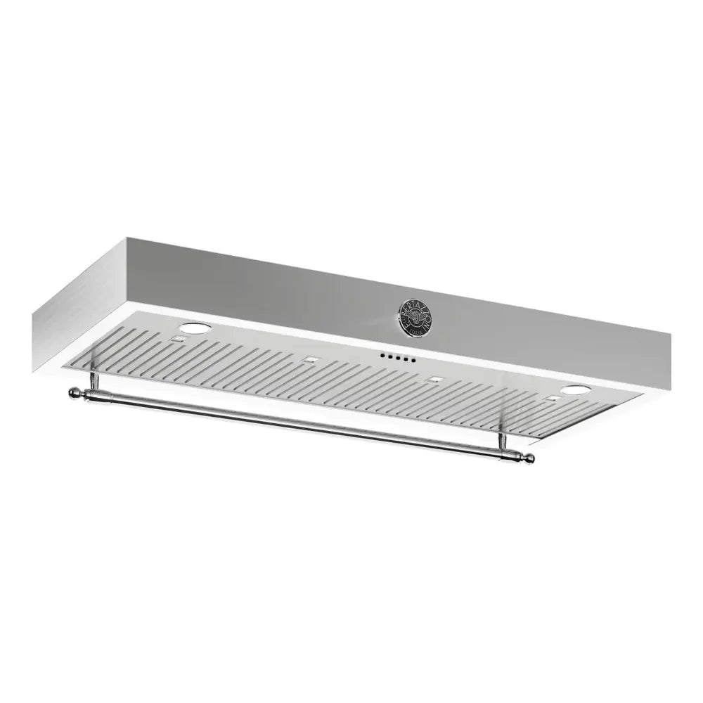 Bertazzoni 48 inch Heritage Series Wall Mount Hood with 600 CFM Blower, 3 Fan Speeds, 2 Halogen Lights, and European Baffle Filters, in Stainless Steel - K48HERTX
