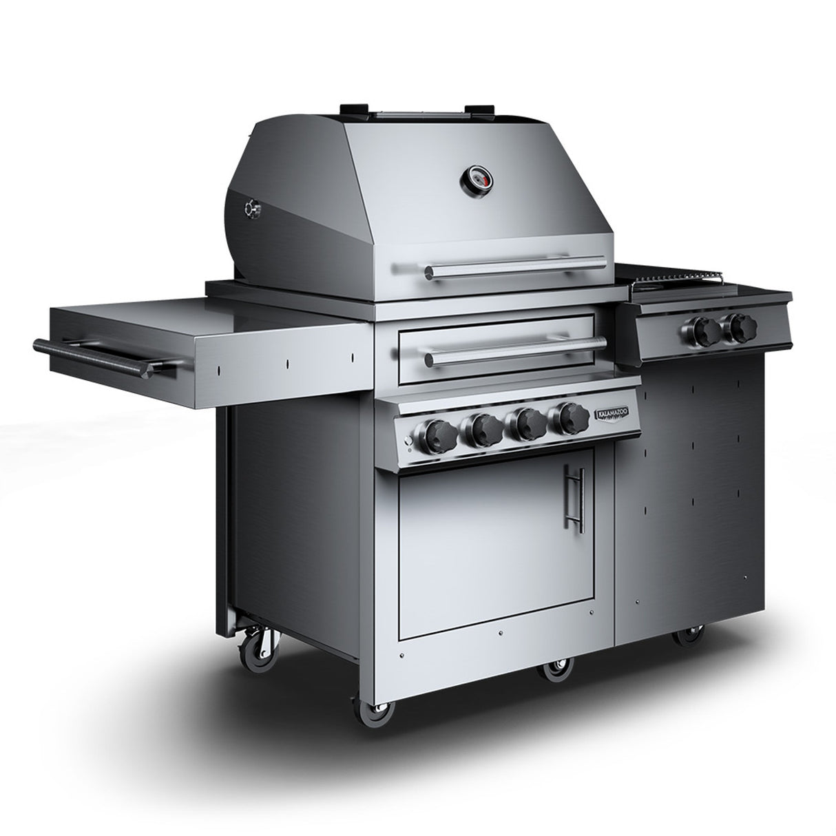 Kalamazoo K500HS Freestanding Hybrid Fire Grill with Side Burner
