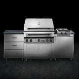 Kalamazoo K750HS Freestanding Hybrid Fire Grill with Side Burner