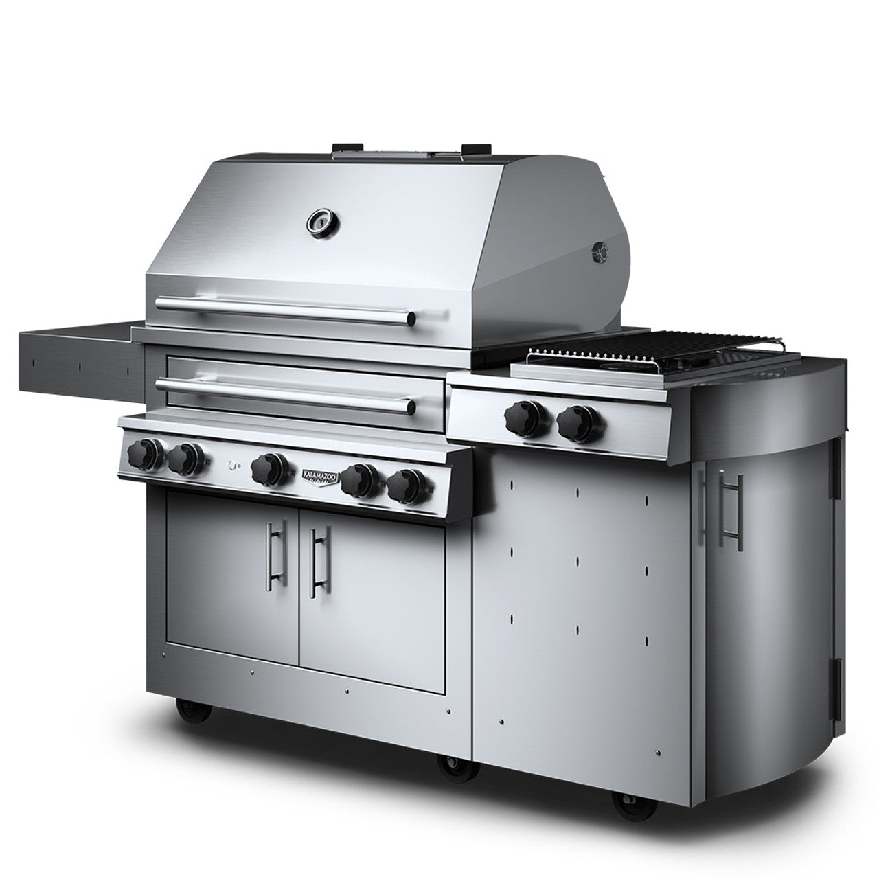 Kalamazoo K750HS Freestanding Hybrid Fire Grill with Side Burner