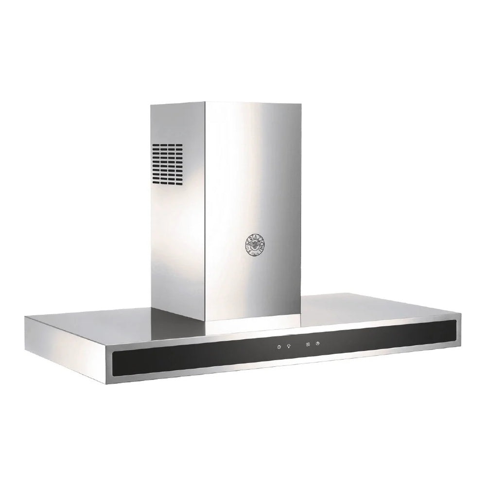 Bertazzoni 36 inch Professional Series Wall Mount Hood with Glass Front, 600 CFM, Digital Flow-Through Restrictor (Down to 300 CFM), LED Lighting, Aluminum Mesh Filters, in Stainless Steel - KG36X