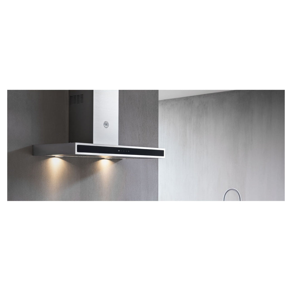 Bertazzoni 36 inch Professional Series Wall Mount Hood with Glass Front, 600 CFM, Digital Flow-Through Restrictor (Down to 300 CFM), LED Lighting, Aluminum Mesh Filters, in Stainless Steel - KG36X