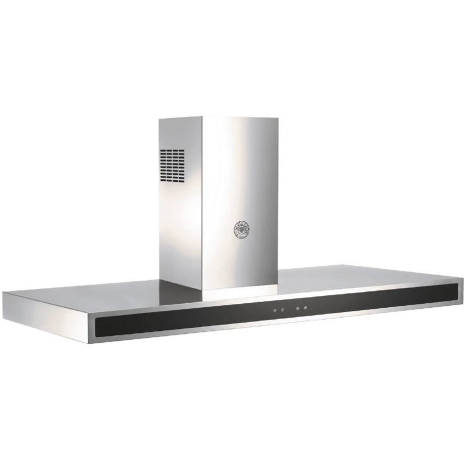 Bertazzoni 48 inch Professional Series Wall Mount Hood with Glass Front, 600 CFM, Digital Flow-Through Restrictor (Down to 300 CFM), LED Lighting, Aluminum Mesh Filters, in Stainless Steel - KG48X