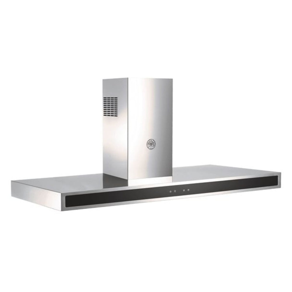 Bertazzoni 48 inch Professional Series Wall Mount Hood with Glass Front, 600 CFM, Digital Flow-Through Restrictor (Down to 300 CFM), LED Lighting, Aluminum Mesh Filters, in Stainless Steel - KG48X