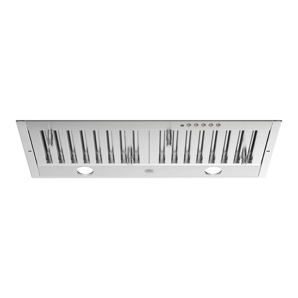 Bertazzoni 30 inch Professional Series Insert Hood with 600 CFM, Baffle Filters, Electronic Controls, LED Lighting, and Remote Control in Stainless Steel - KIN30XT