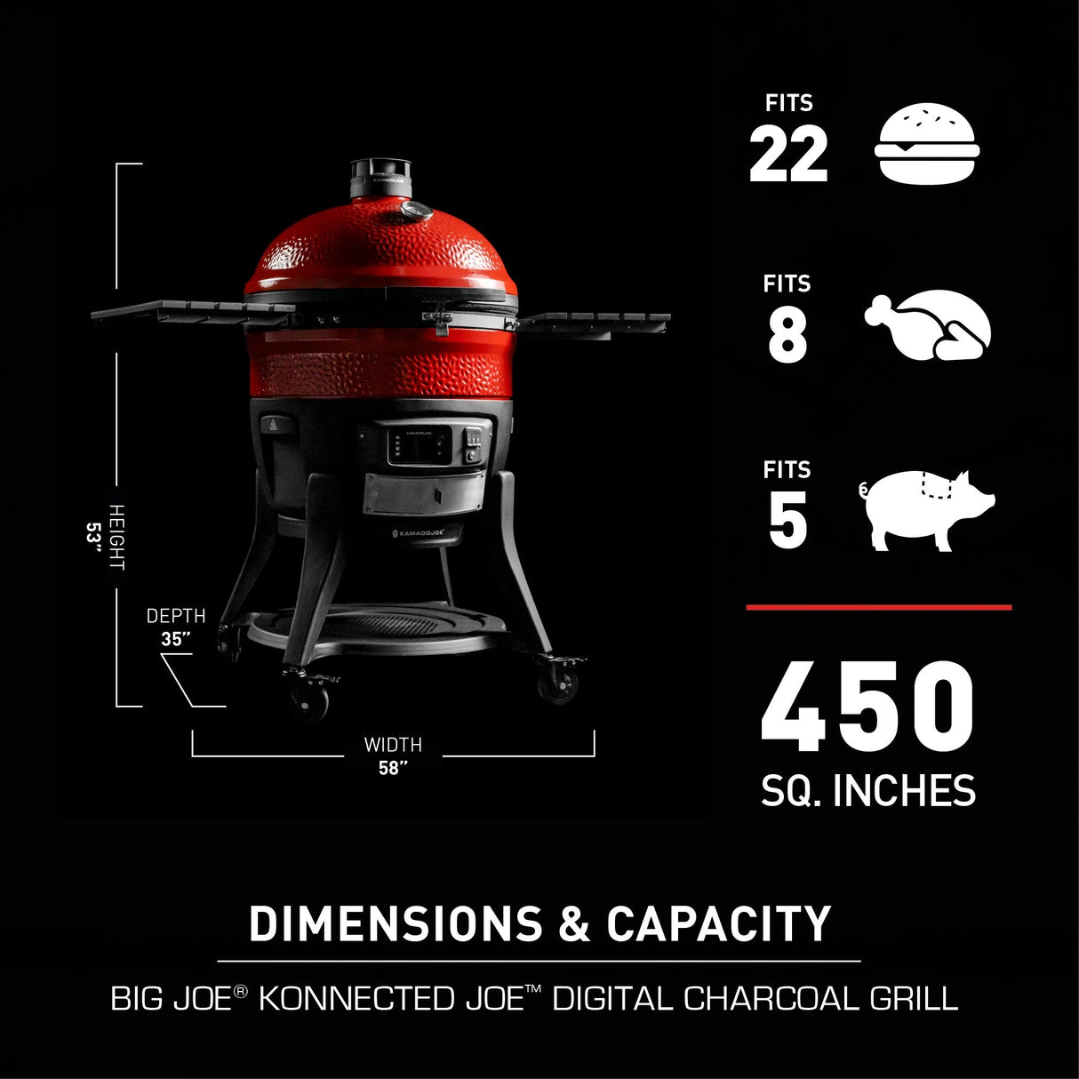 Kamado Joe Konnected Joe Digital WiFi Charcoal Grill & Smoker - KJ15041123