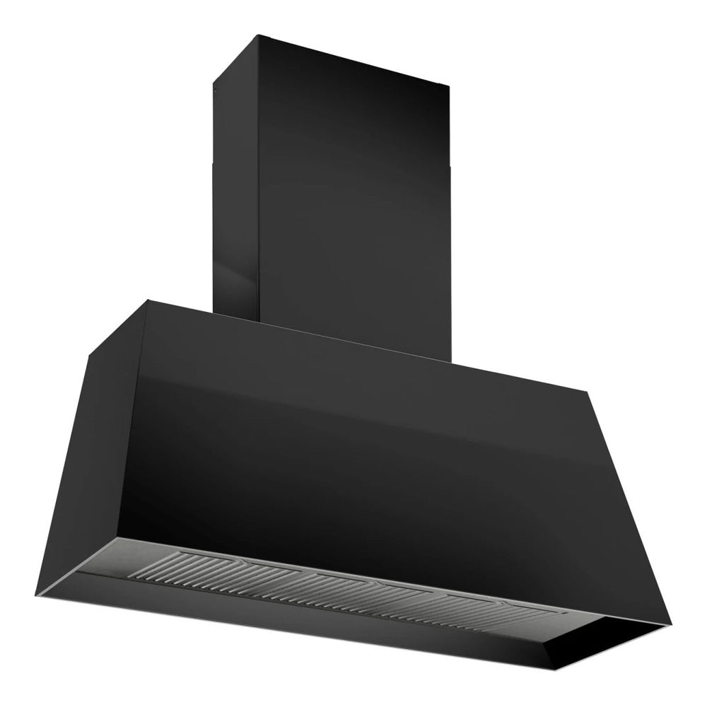 Bertazzoni 36 inch Master Series Contemporary Canopy Hood with 600 CFM, Stainless Steel Baffle Filter and LED Light Bar (Matte Black) - KMC36NE